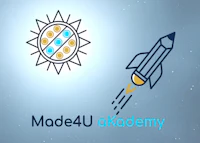 a rocket with the words made4u academy on it